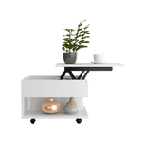 Mesa Auxiliar Transformable Luanda Blanco 55x39.1cm Rectangular Con Ruedas Y Cuatro Compartimientos - MESAS AUXILIARES | Bylmo