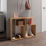 Mesa Auxiliar Everett Macadamia Y Blanco 39.8x63.4cm Rectangular Con Tres Compartimientos - MESAS AUXILIARES | Bylmo