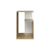 Mesa Auxiliar Everett Macadamia Y Blanco 39.8x63.4cm Rectangular Con Tres Compartimientos - MESAS AUXILIARES | Bylmo
