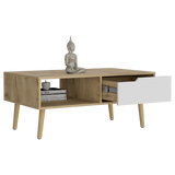 Mesa De Centro Oslo Macadamia 100.6x42cm Rectangular Con Patas - MESAS DE CENTRO | Bylmo