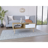 Mesa De Centro Oslo Macadamia 100.6x42cm Rectangular Con Patas - MESAS DE CENTRO | Bylmo