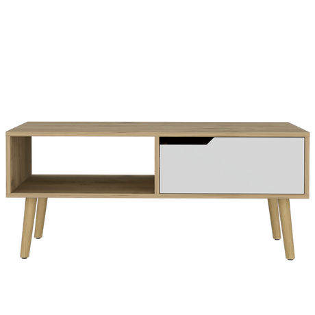 Mesa De Centro Oslo Macadamia 100.6x42cm Rectangular Con Patas - MESAS DE CENTRO | Bylmo