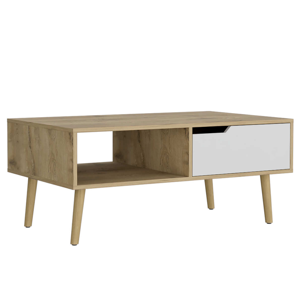 Mesa De Centro Oslo Macadamia 100.6x42cm Rectangular Con Patas - MESAS DE CENTRO | Bylmo