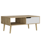 Mesa De Centro Oslo Macadamia 100.6x42cm Rectangular Con Patas - MESAS DE CENTRO | Bylmo