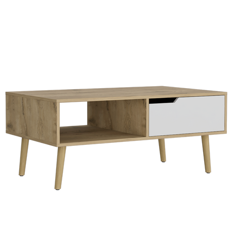 Mesa De Centro Oslo Macadamia 100.6x42cm Rectangular Con Patas - MESAS DE CENTRO | Bylmo