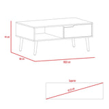 Mesa De Centro Oslo Macadamia 100.6x42cm Rectangular Con Patas - MESAS DE CENTRO | Bylmo