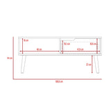 Mesa De Centro Oslo Macadamia 100.6x42cm Rectangular Con Patas - MESAS DE CENTRO | Bylmo