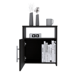 Mesa De Noche Nordico Wengue 50.5x58cm Con Un Entrepaño Y Dos Compartimientos - MESAS DE NOCHE | Bylmo