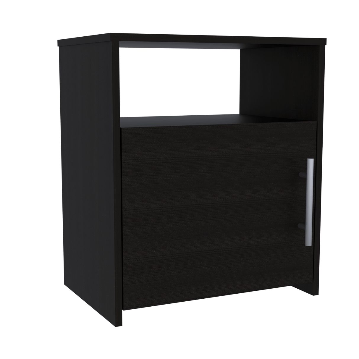 Mesa De Noche Nordico Wengue 50.5x58cm Con Un Entrepaño Y Dos Compartimientos - MESAS DE NOCHE | Bylmo