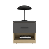 Mesa De Noche Alder Fresno Europeo 50x40.3cm Con Un Cajón Y Dos Compartimientos - MESAS DE NOCHE | Bylmo