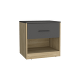 Mesa De Noche Alder Fresno Europeo 50x40.3cm Con Un Cajón Y Dos Compartimientos - MESAS DE NOCHE | Bylmo