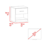 Mesa De Noche Alder Fresno Europeo 50x40.3cm Con Un Cajón Y Dos Compartimientos - MESAS DE NOCHE | Bylmo