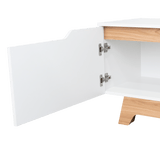 Centro de Entretenimiento Woodall Blanco 180.6x53cm para TV Hasta 80" Pulgadas con Cuatro Compartimientos - MUEBLES DE TV | Bylmo