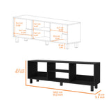 Combo Mueble de TV y Mesa de Centro Eclpse Wengue 140.2x45.7cm para TV Hasta 65" Pulgadas con Seis Compartimientos - MUEBLES DE TV | Bylmo