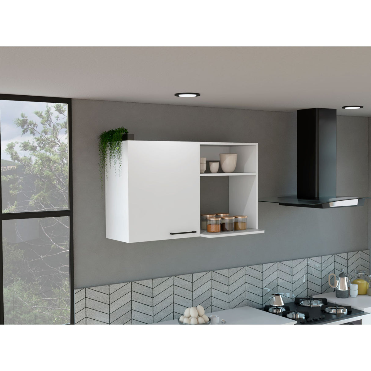 Gabinete de Cocina Napoles Blanco 100x60cm con Un Entrepaño y Una Puerta - MUEBLES SUPERIORES DE COCINA | Bylmo