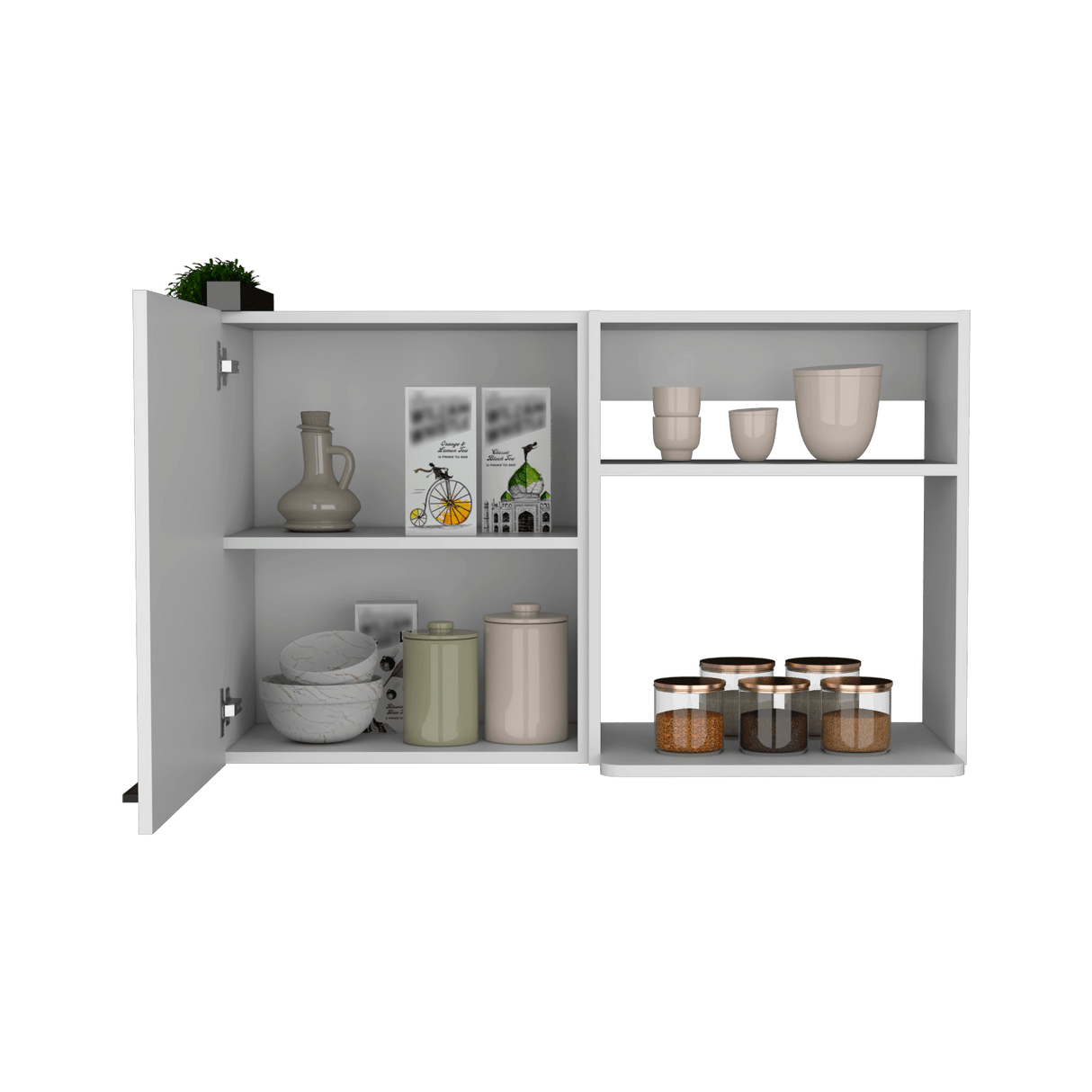 Gabinete de Cocina Napoles Blanco 100x60cm con Un Entrepaño y Una Puerta - MUEBLES SUPERIORES DE COCINA | Bylmo