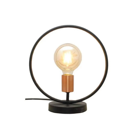 Lámpara de Mesa Led Mérida Negro y Dorado 25x25cm de Una Luz sin Bombilla - LAMPARAS DE ESCRITORIO | Bylmo