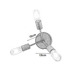 Lámpara de Pared Led Blau Cobre y Negro 43x15cm de de Tres Luces sin Bombilla - LAMPARAS DE PARED | Bylmo