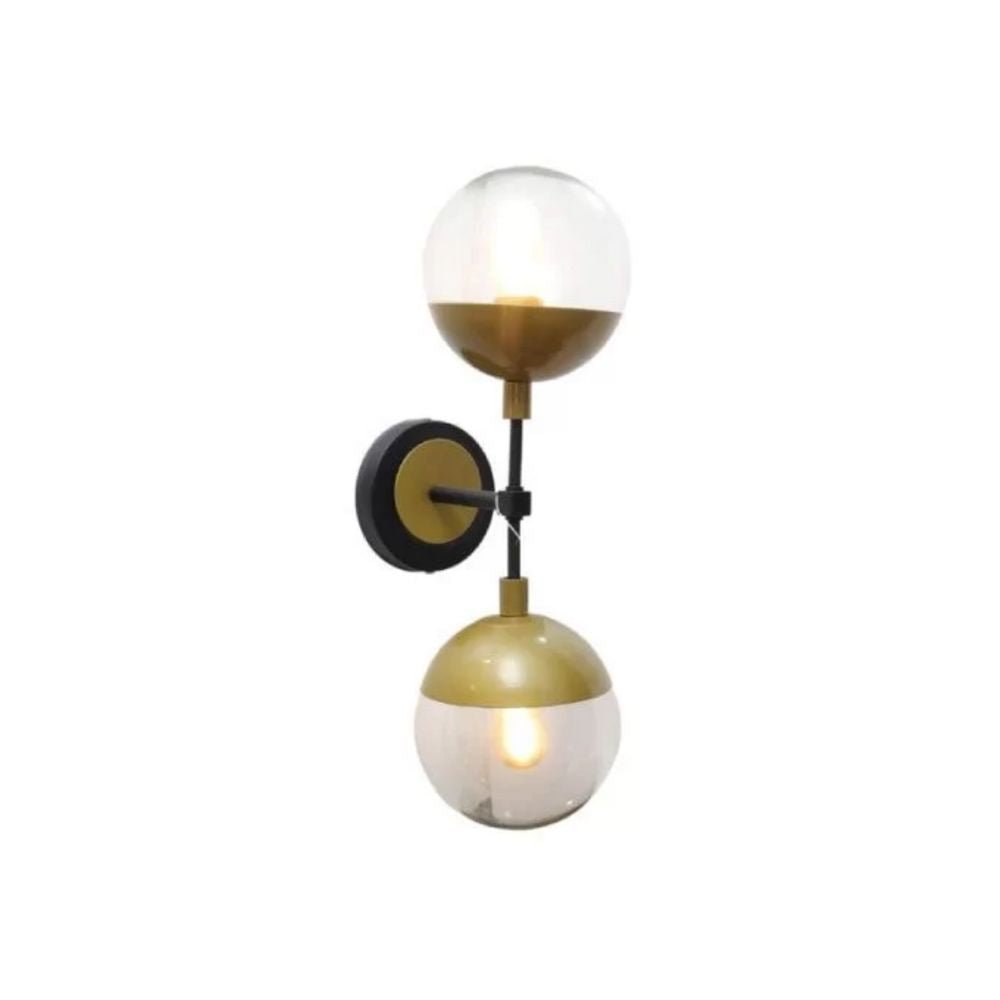 Lámpara de Pared Led Lugano Dorado y Negro 13x50cm de de Dos Luces sin Bombilla - LAMPARAS DE PARED | Bylmo