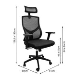Silla de Escritorio para Oficina New Ergon Negro 51x133cm con Soporte Lumbar y Espaldar Reclinable - SILLAS DE OFICINA | Bylmo