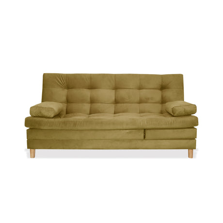 Sofá Cama Kalin Camel 180x40cm De Tres Puestos Reclinable Antifluido con Dos Cojines Decorativos - SOFAS Y POLTRONAS | Bylmo