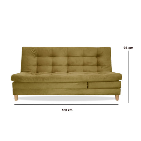 Sofá Cama Kalin Camel 180x40cm De Tres Puestos Reclinable Antifluido con Dos Cojines Decorativos - SOFAS Y POLTRONAS | Bylmo