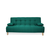 Sofá Cama Sabathy Verde 180x40cm De Tres Puestos Reclinable Antifluido con Dos Cojines Decorativos - SOFAS Y POLTRONAS | Bylmo