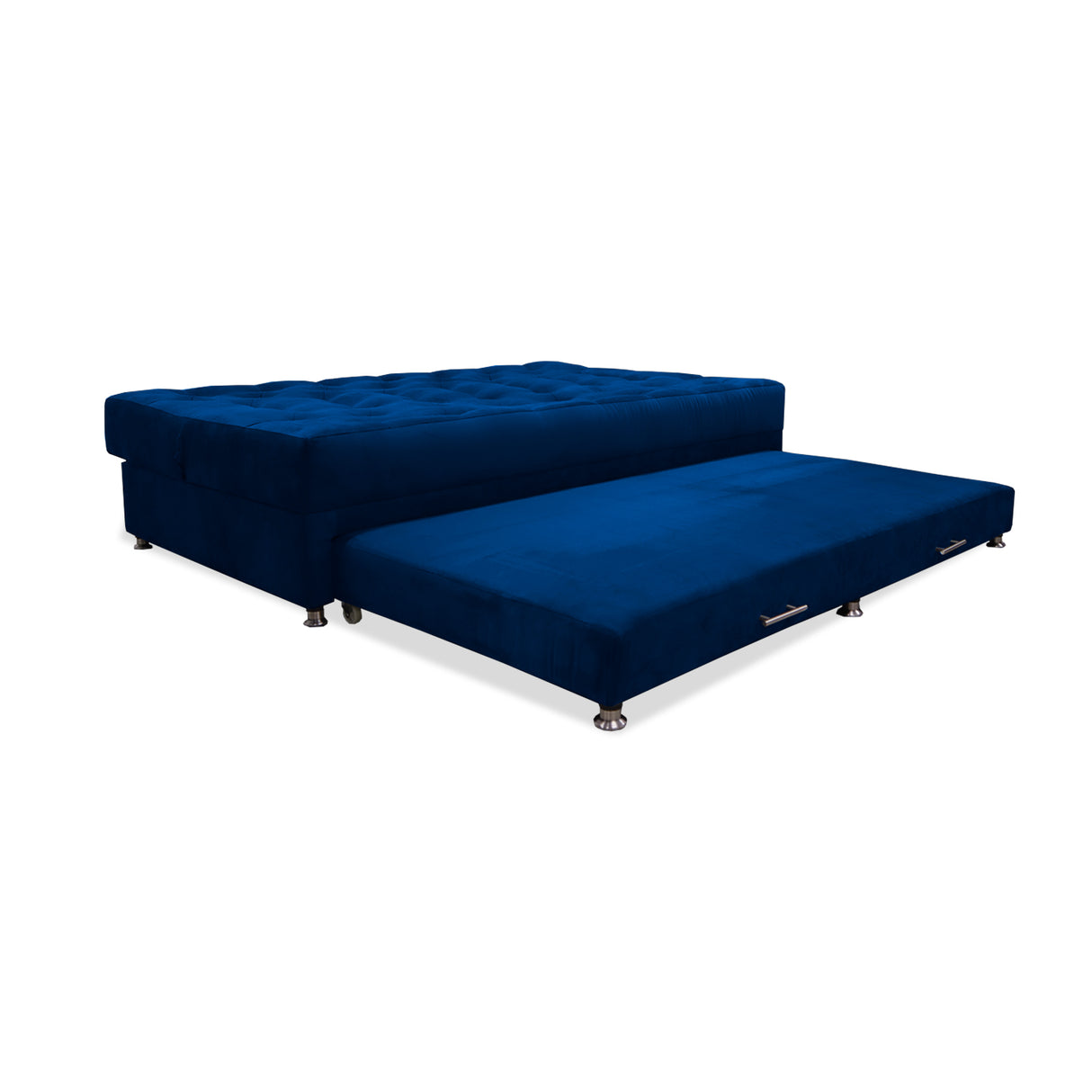 Sofá Cama Rossier Nido Azul Petróleo 190x40cm De Tres Puestos Reclinable Antifluido con Dos Cojines Decorativos - SOFAS Y POLTRONAS | Bylmo