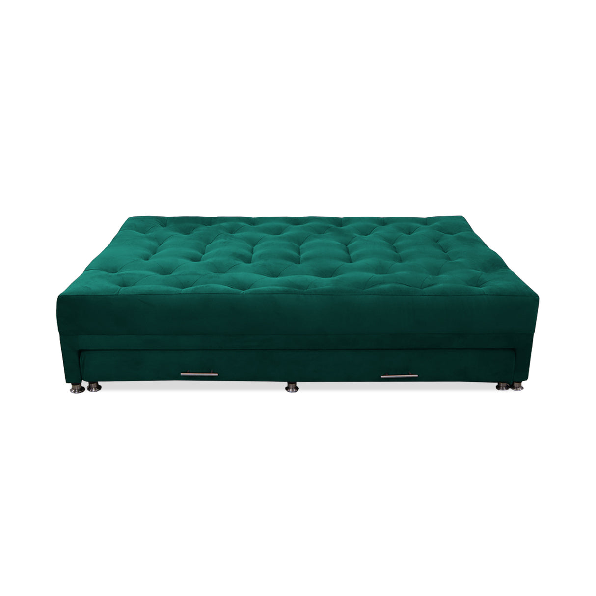 Sofá Cama Rossier Nido Verde 190x40cm De Tres Puestos Reclinable Antifluido con Dos Cojines Decorativos - SOFAS Y POLTRONAS | Bylmo