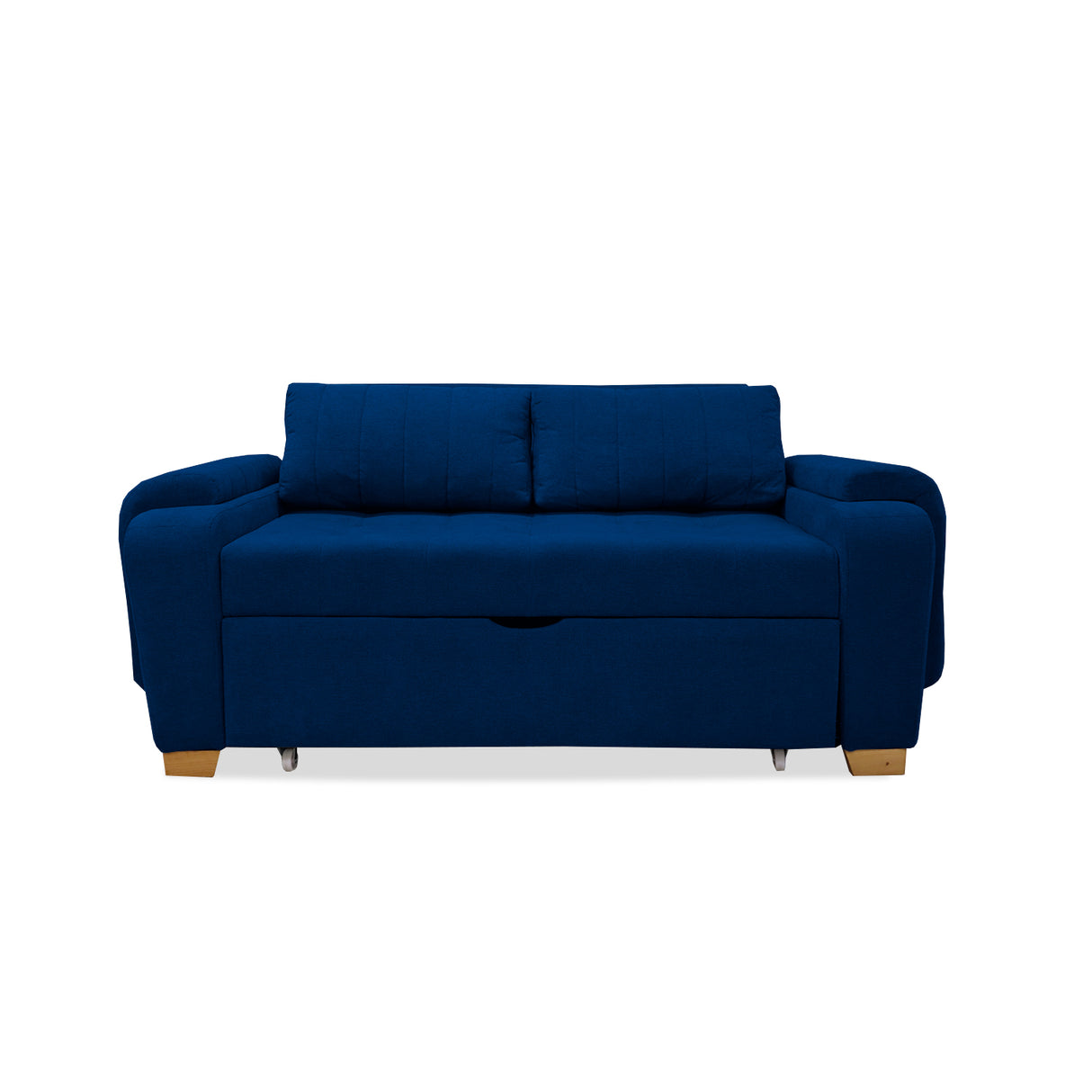 Sofá Cama Stauffer Azul Petróleo 180x60cm De Tres Puestos Reclinable Antifluido con Dos Cojines Decorativos - SOFAS Y POLTRONAS | Bylmo