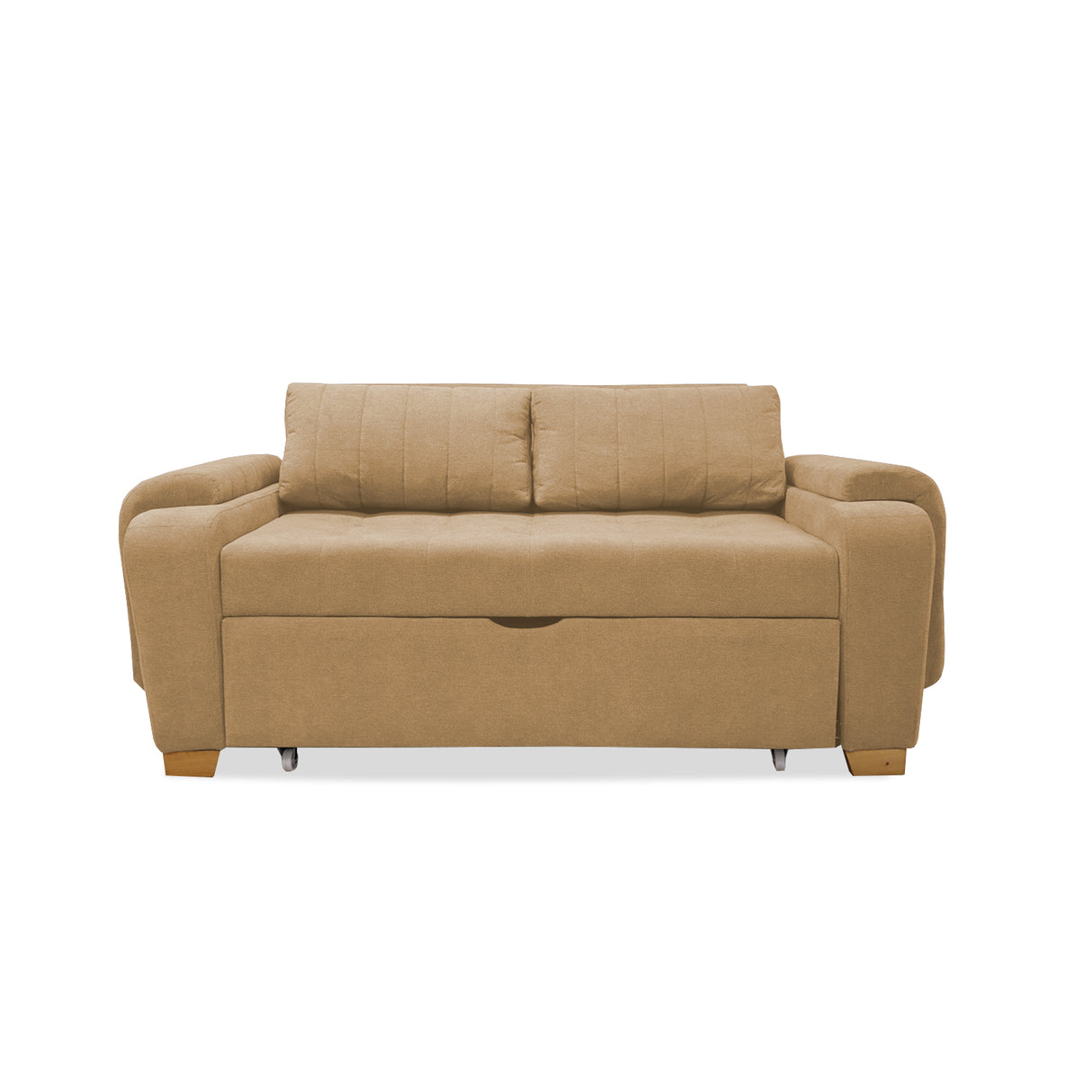 Sofá Cama Stauffer Camel 180x60cm De Tres Puestos Reclinable Antifluido con Dos Cojines Decorativos - SOFAS Y POLTRONAS | Bylmo