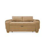 Sofá Cama Stauffer Camel 180x60cm De Tres Puestos Reclinable Antifluido con Dos Cojines Decorativos - SOFAS Y POLTRONAS | Bylmo