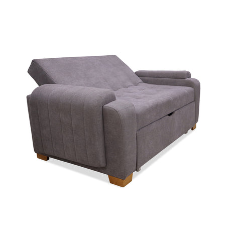 Sofá Cama Stauffer Gris 180x60cm De Tres Puestos Reclinable Antifluido con Dos Cojines Decorativos - SOFAS Y POLTRONAS | Bylmo