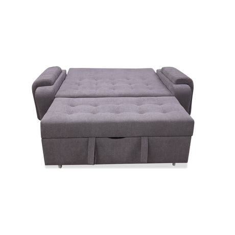 Sofá Cama Stauffer Gris 180x60cm De Tres Puestos Reclinable Antifluido con Dos Cojines Decorativos - SOFAS Y POLTRONAS | Bylmo