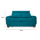 Sofá Cama Stauffer Azul Turquesa 180x60cm De Tres Puestos Reclinable Antifluido con Dos Cojines Decorativos - SOFAS Y POLTRONAS | Bylmo