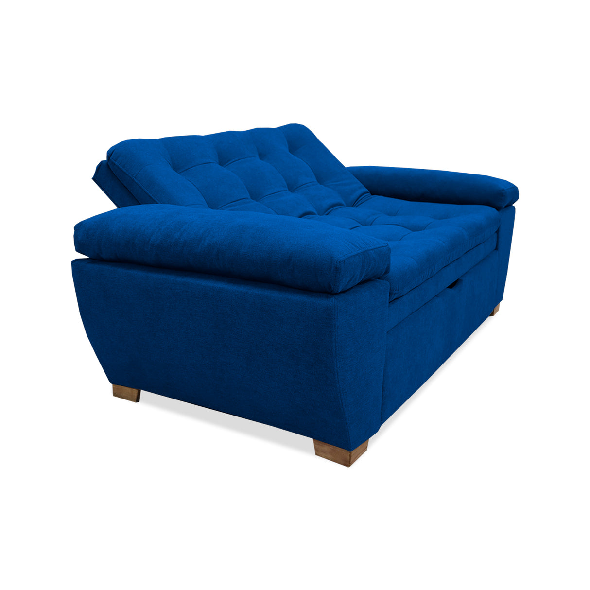 Sofá Cama Magnin Azul Petróleo 180x60cm De Tres Puestos Reclinable Antifluido con Dos Cojines Decorativos - SOFAS Y POLTRONAS | Bylmo
