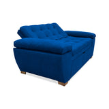 Sofá Cama Magnin Azul Petróleo 180x60cm De Tres Puestos Reclinable Antifluido con Dos Cojines Decorativos - SOFAS Y POLTRONAS | Bylmo