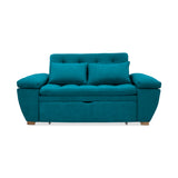 Sofá Cama Magnin Azul Turquesa 180x60cm De Tres Puestos Reclinable Antifluido con Dos Cojines Decorativos - SOFAS Y POLTRONAS | Bylmo