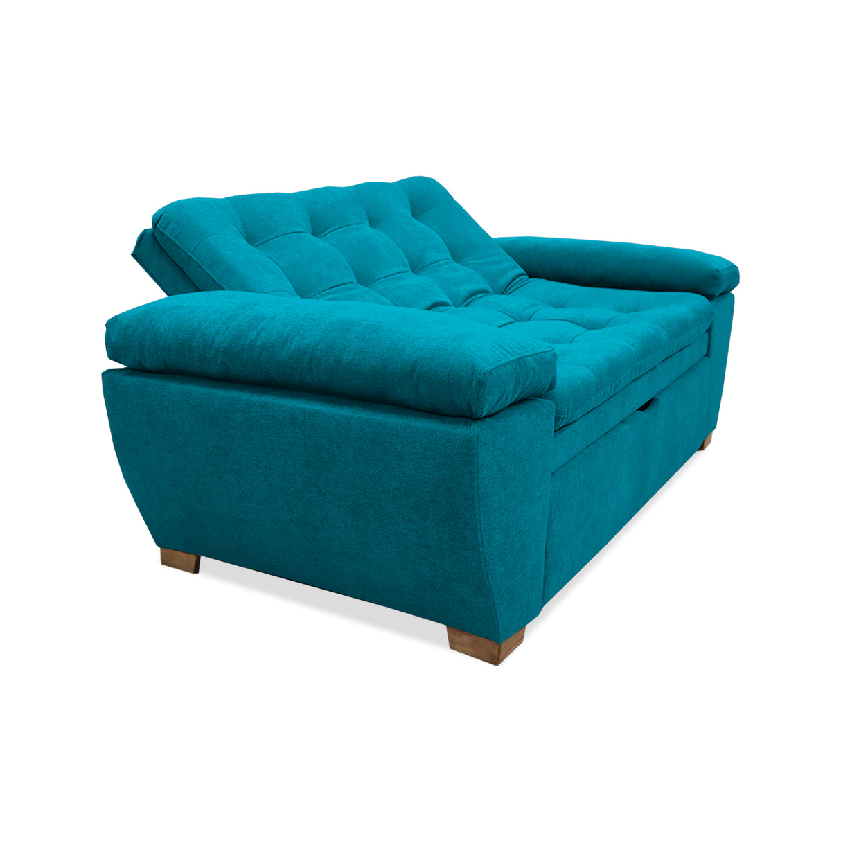 Sofá Cama Magnin Azul Turquesa 180x60cm De Tres Puestos Reclinable Antifluido con Dos Cojines Decorativos - SOFAS Y POLTRONAS | Bylmo