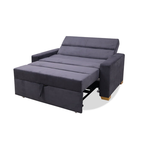 Sofá Cama Aubry Gris 150x60cm De Dos Puestos Reclinable Antifluido con Dos Cojines Decorativos - SOFAS Y POLTRONAS | Bylmo