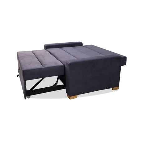 Sofá Cama Aubry Gris 150x60cm De Dos Puestos Reclinable Antifluido con Dos Cojines Decorativos - SOFAS Y POLTRONAS | Bylmo