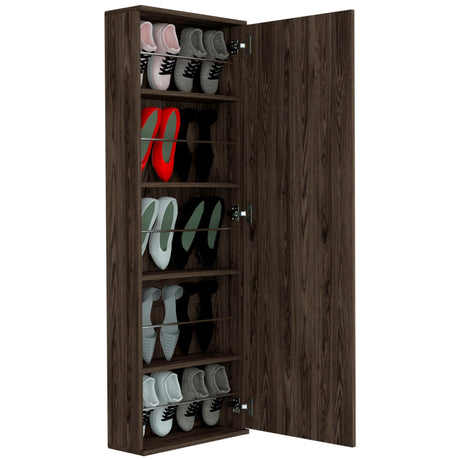 Zapatero Flotante Vertical Leto Coñac 47x138cm de Cinco Niveles para Diez Pares - ZAPATEROS | Bylmo