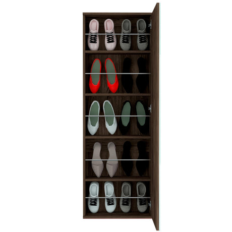 Zapatero Flotante Vertical Leto Coñac 47x138cm de Cinco Niveles para Diez Pares - ZAPATEROS | Bylmo