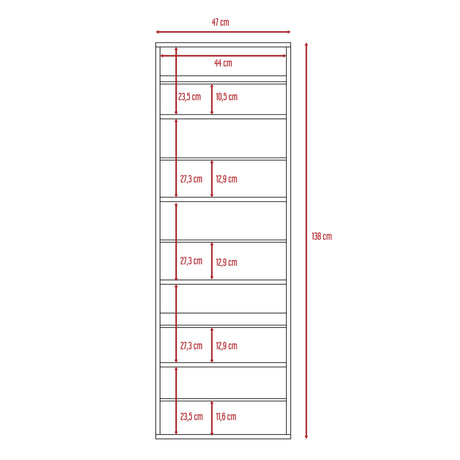 Zapatero Flotante Vertical Leto Coñac 47x138cm de Cinco Niveles para Diez Pares - ZAPATEROS | Bylmo