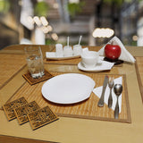 Set x 6 Portavasos Laberinto Madera 10x10cm Cuadrado Resistente e Impermeable - PORTAVASOS | Bylmo