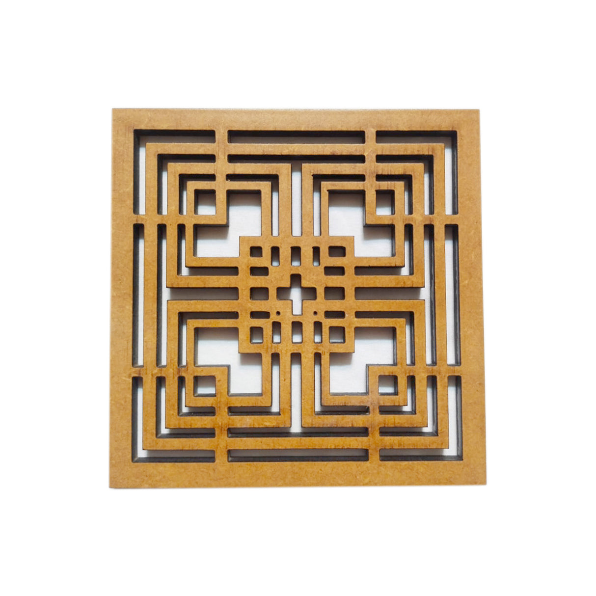 Set x 6 Portavasos Laberinto Madera 10x10cm Cuadrado Resistente e Impermeable - PORTAVASOS | Bylmo