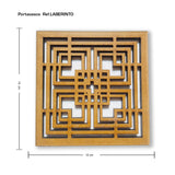 Set x 6 Portavasos Laberinto Madera 10x10cm Cuadrado Resistente e Impermeable - PORTAVASOS | Bylmo