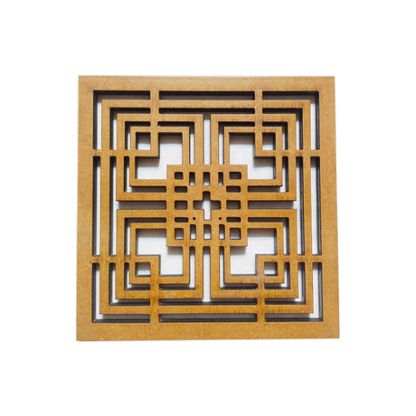 Set x 4 Portavasos Laberinto Madera 10x10cm Cuadrado Resistente e Impermeable - PORTAVASOS | Bylmo