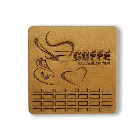 Set x 4 Portavasos Squarecoffe Madera 10x10cm Cuadrado Resistente e Impermeable - PORTAVASOS | Bylmo