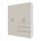 Closet Luanda Niebla y Blanco 160x200cm con Dos Cajones con Tres Compartimientos y con Espejo - CLOSETS | Bylmo